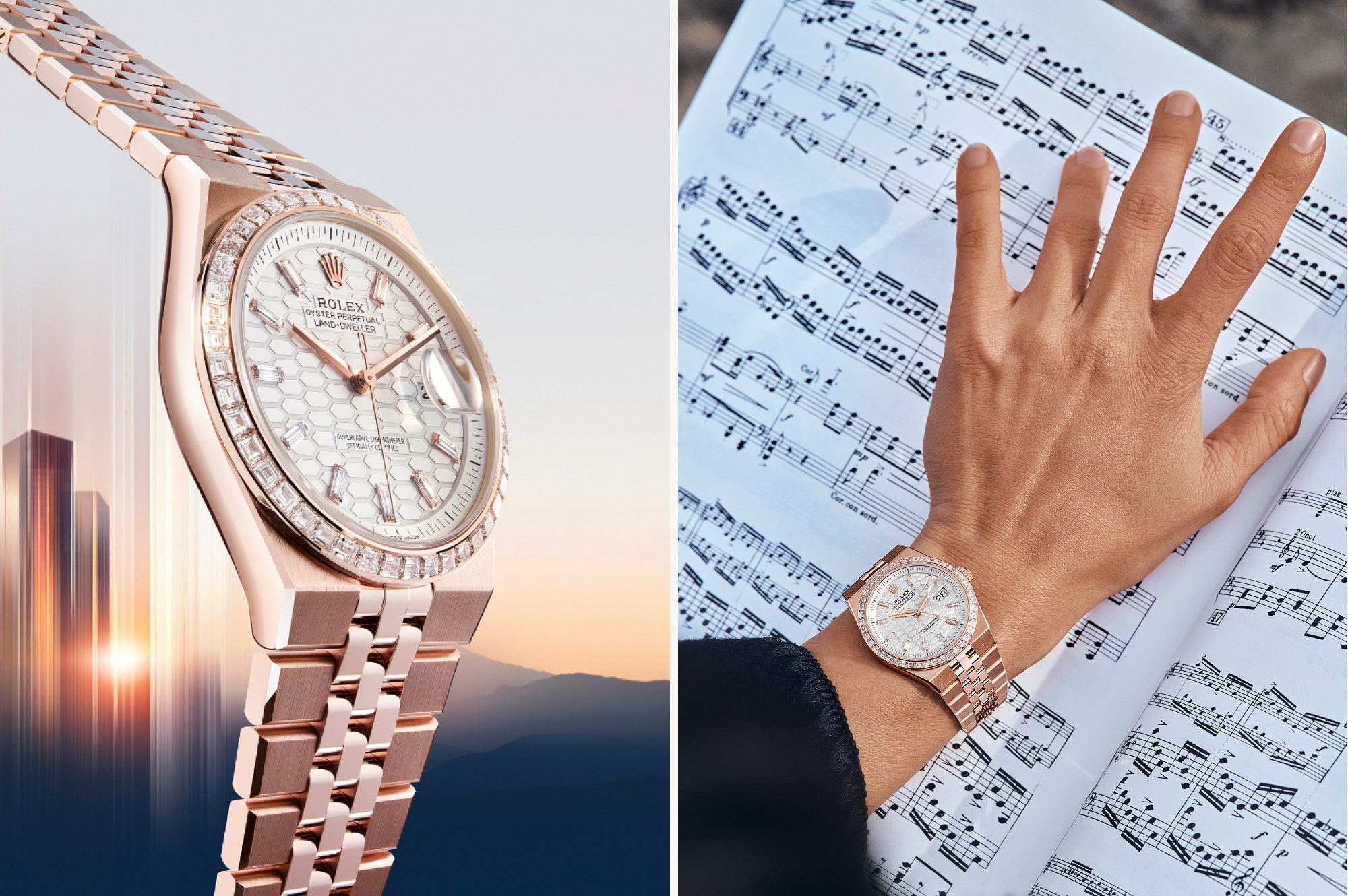 Split image of Rolex Land-Dweller watch