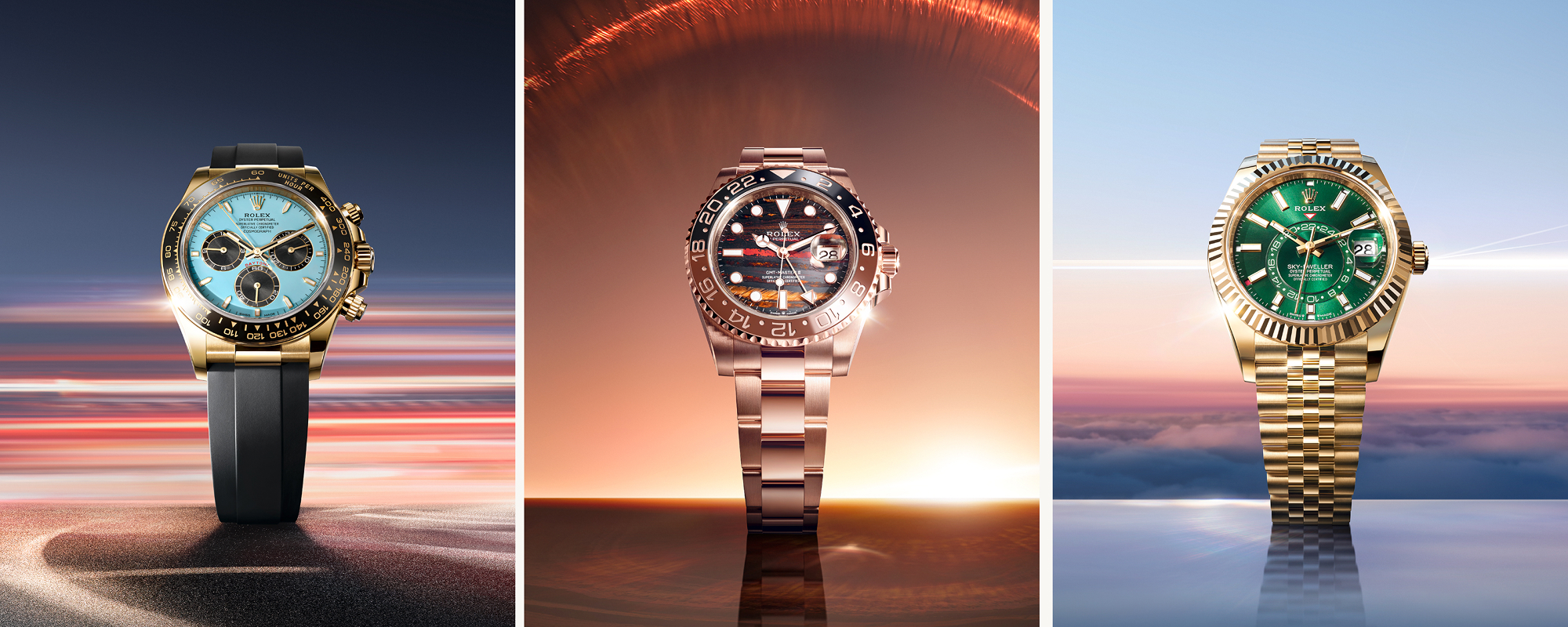 Image of Rolex watches with exclusive dials and oyster cases