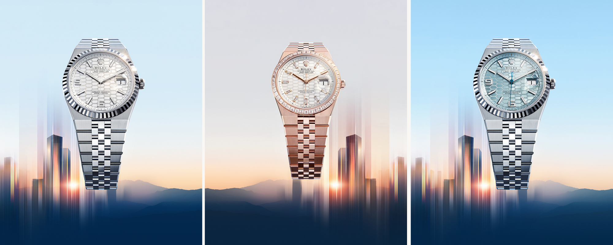Three images of Rolex Land-Dweller models