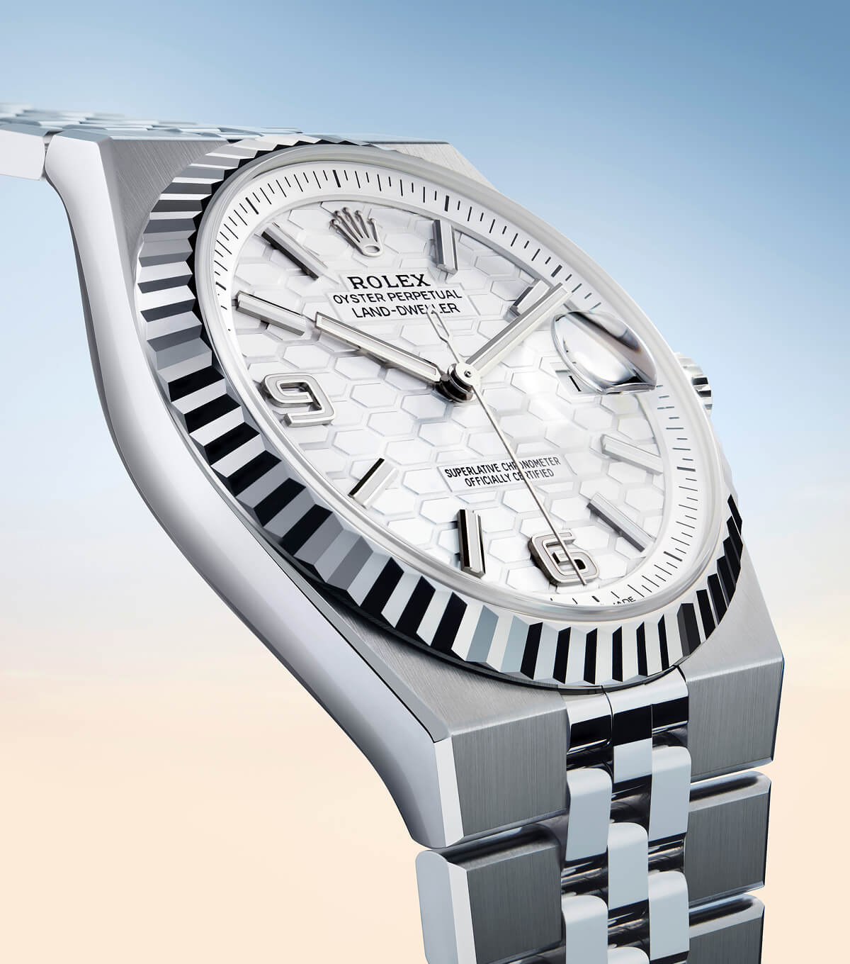 Rolex Land-Dweller dial with honeycomb motif
