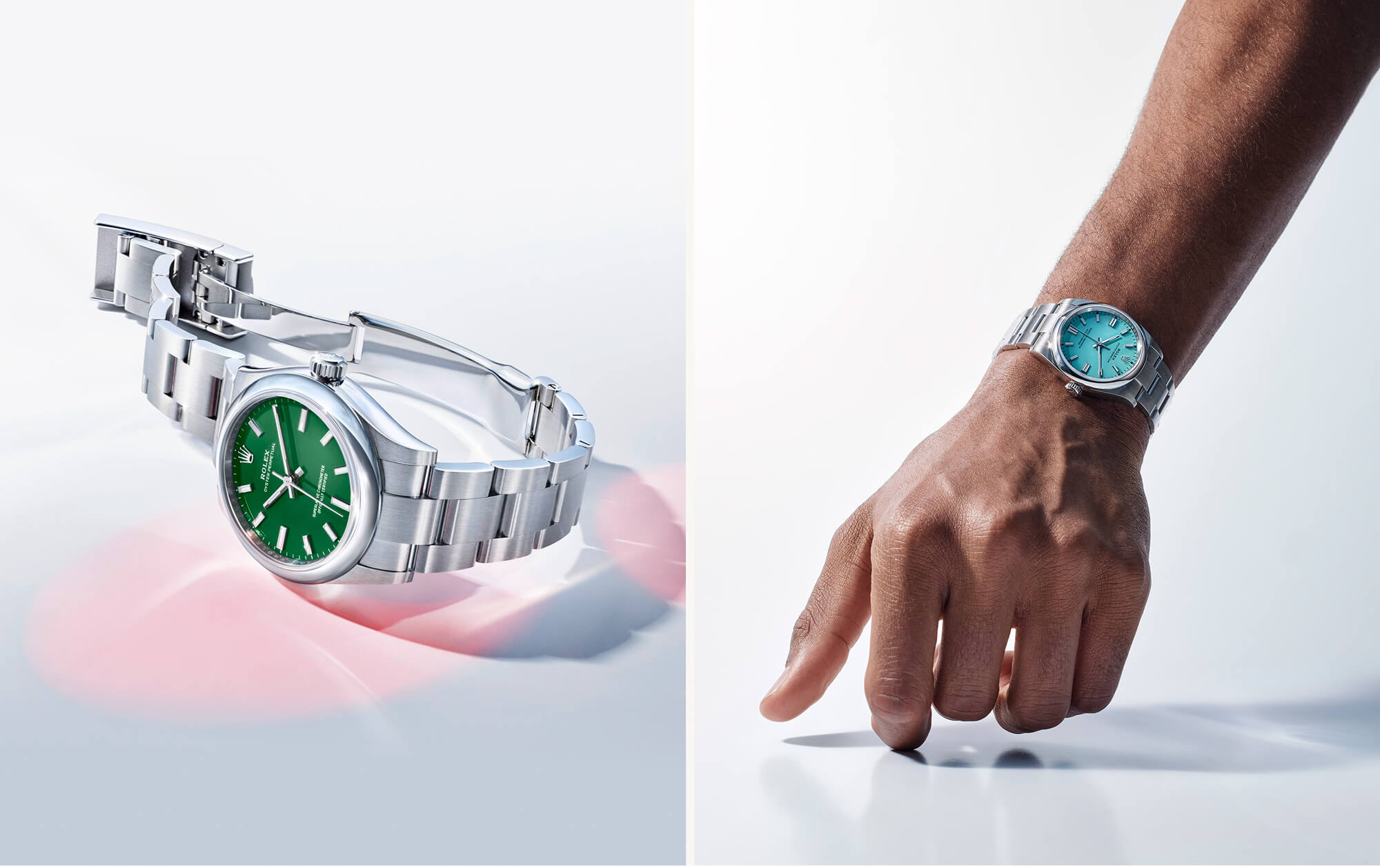 Split image of Rolex Oyster Perpetual watches