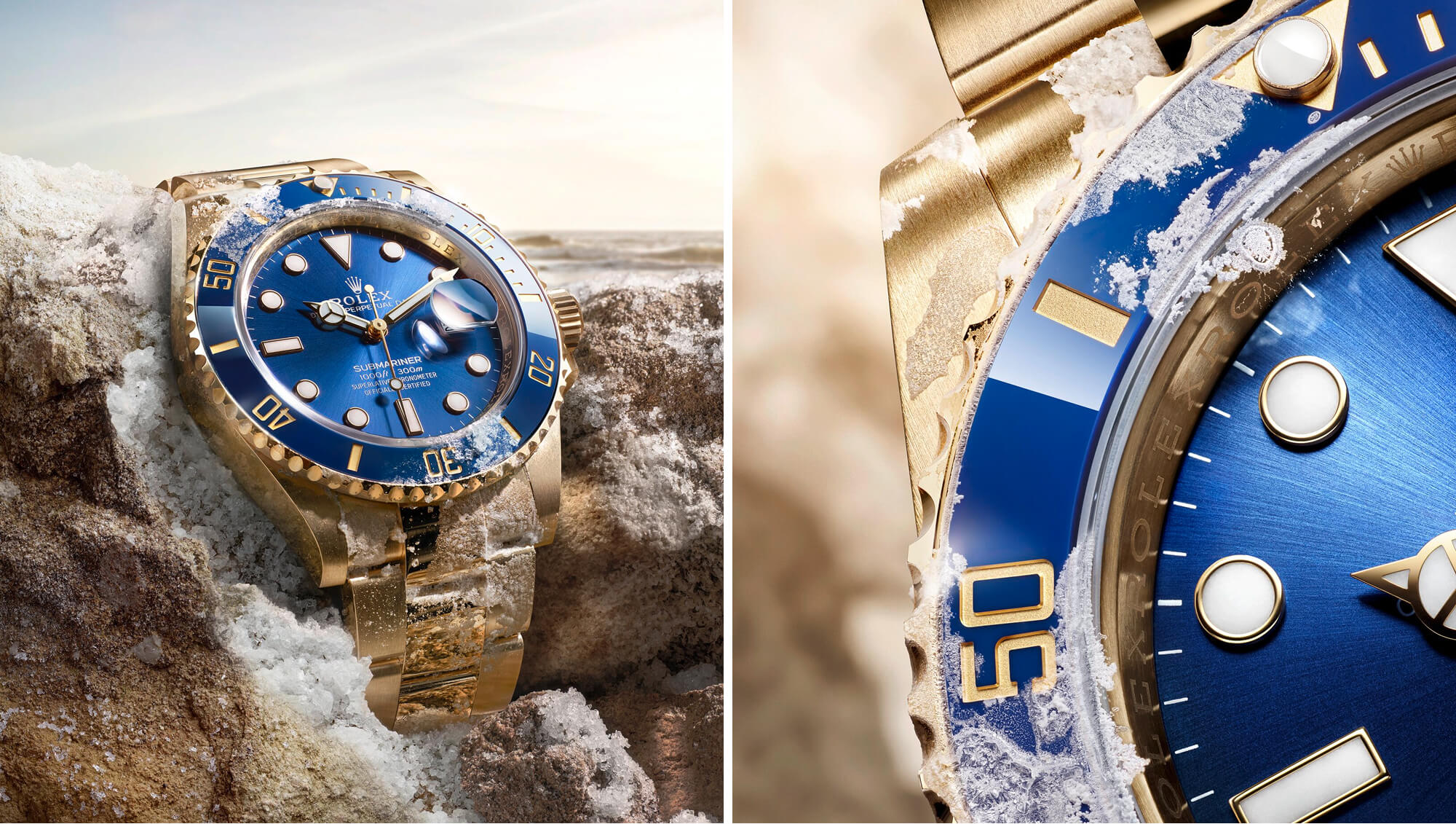 Split image of Rolex Submariner watch