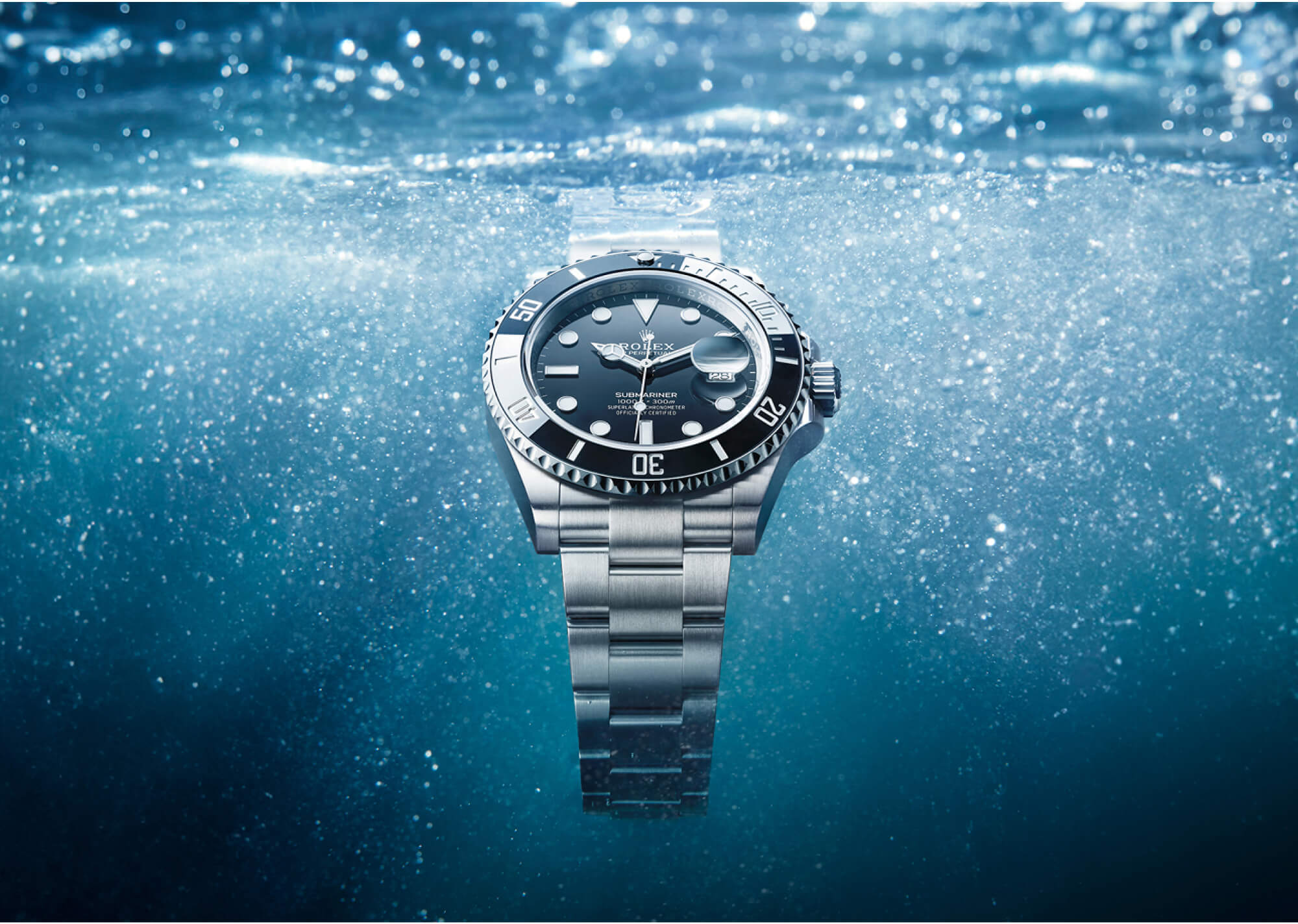 Rolex Submariner watch under water