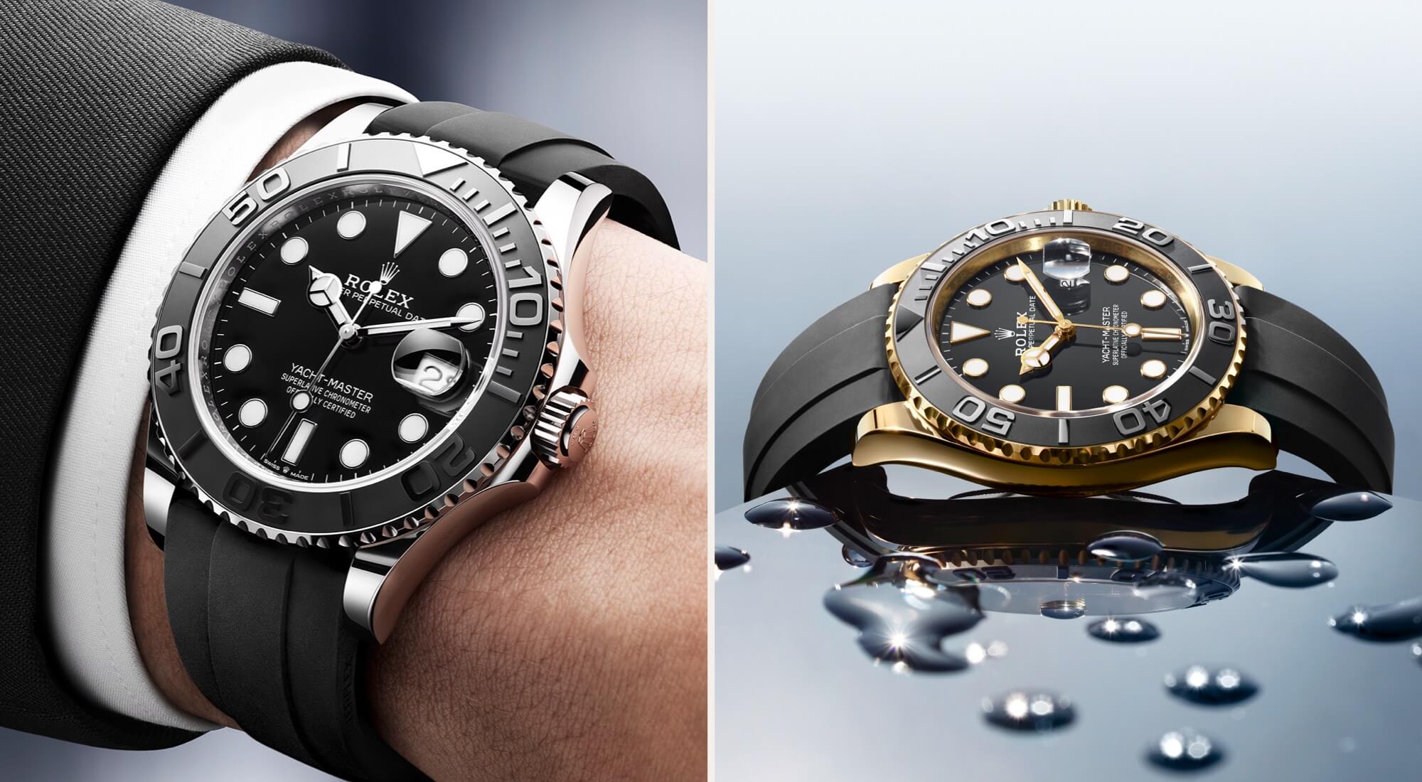 Split image of Rolex Yacht-Master watch