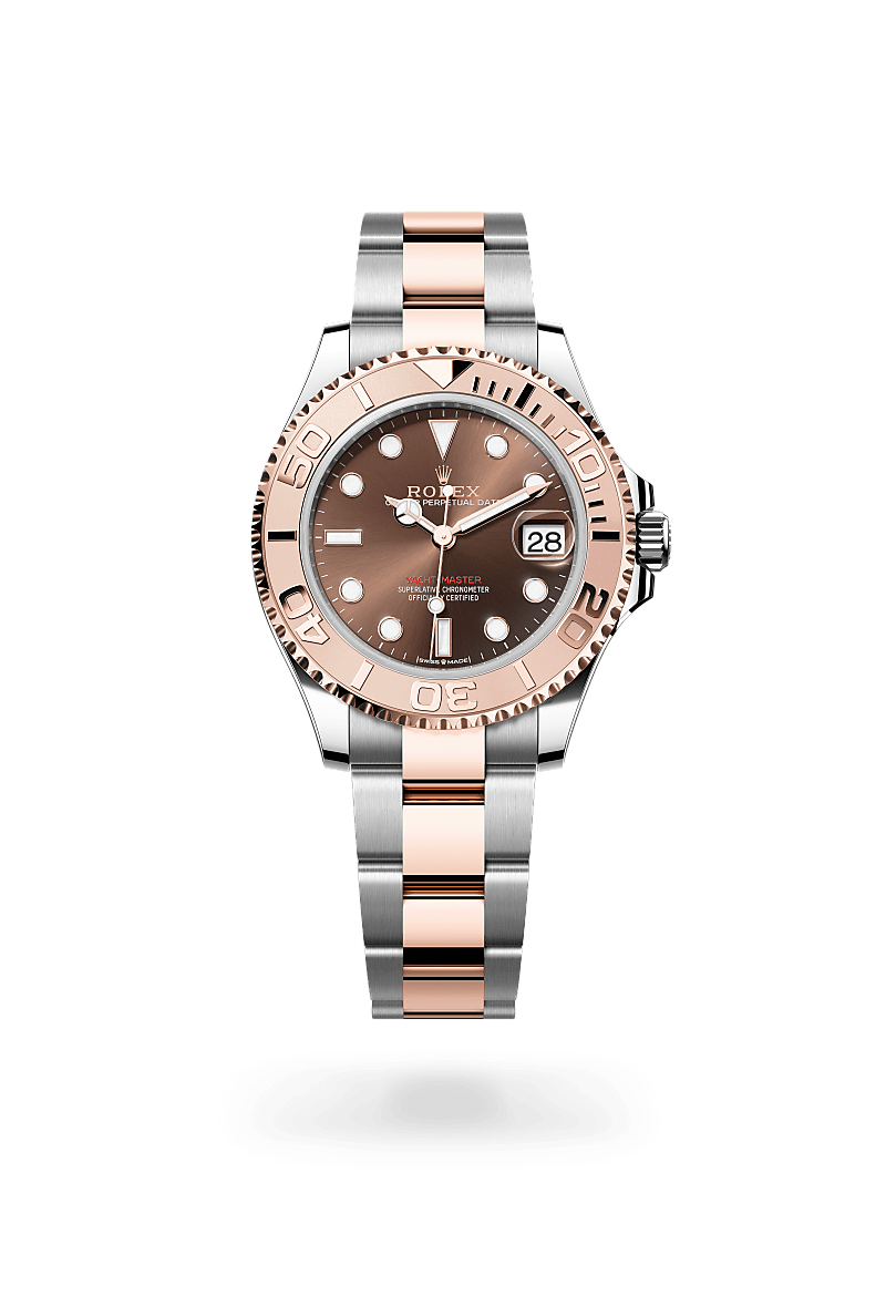 Rolex Yacht-Master 37 in Oystersteel and Everose gold with an Chocolate dial, Everose gold bidirectional rotatable 60-minute graduated with raised numerals bezel, and Oyster bracelet