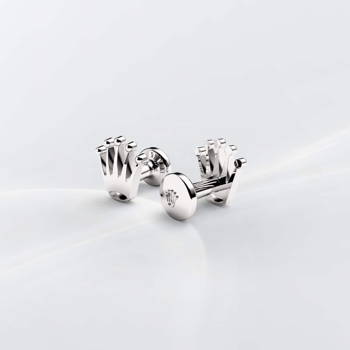 Rolex ‘Crown’ cufflinks in White gold