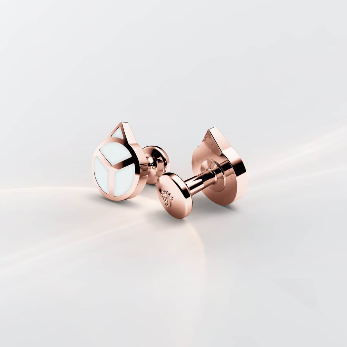 Rolex ‘Hand’ cufflinks in Everose gold and luminescent material