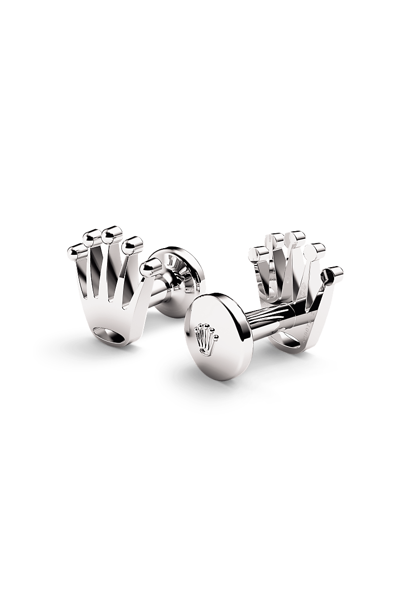 Rolex ‘Crown’ cufflinks in White gold