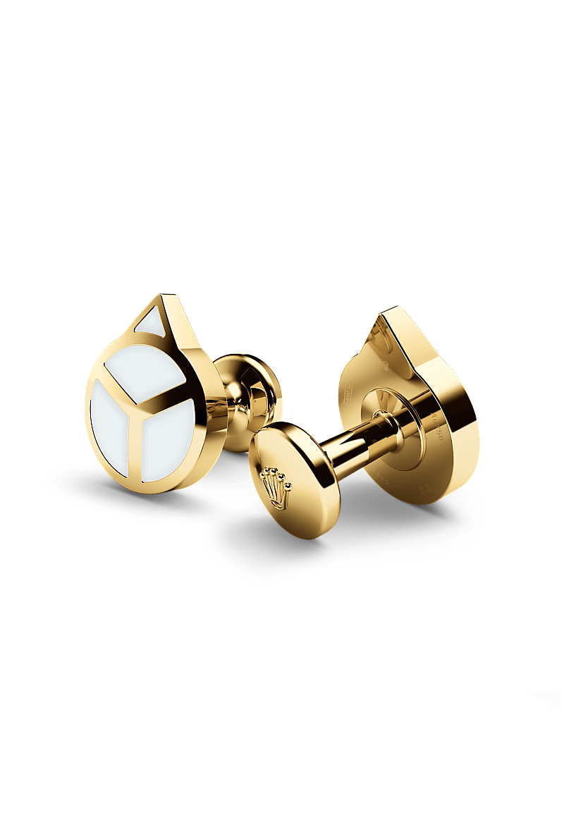 Rolex ‘Hand’ cufflinks in Yellow gold and luminescent material