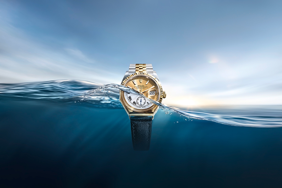 Image of the first Rolex watch combined with a new Rolex watch
